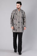 Ivory Aztec Embroidered Kurta - front